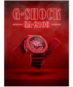 RELOJ CASIO GA-2100-4ADR G-SHOCK FULL RED